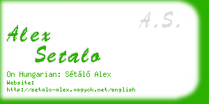 alex setalo business card