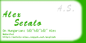alex setalo business card